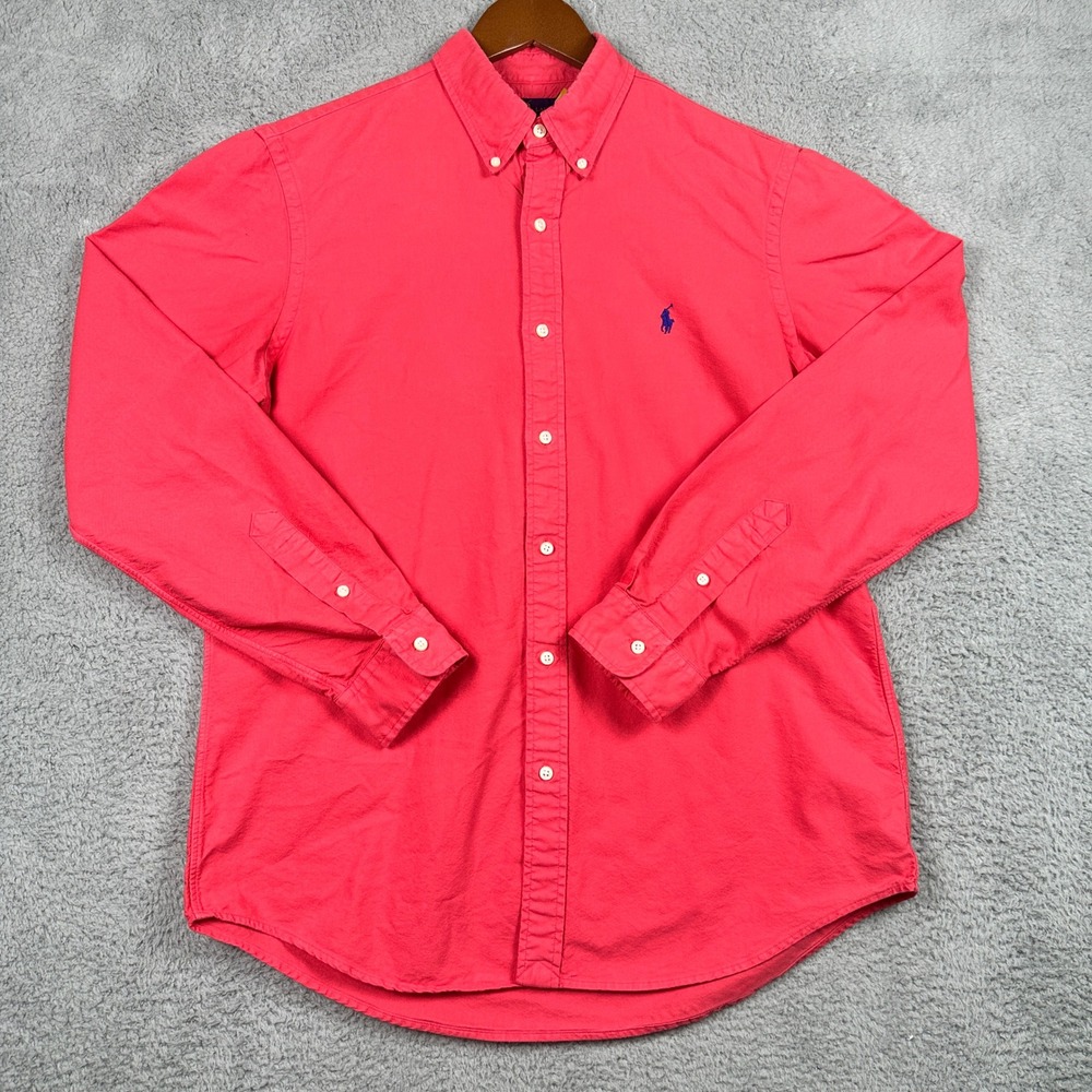 Ralph Lauren Classic Fit Shirt Mens Large Pink Long Sleeve Button Down Preppy - Picture 2 of 11